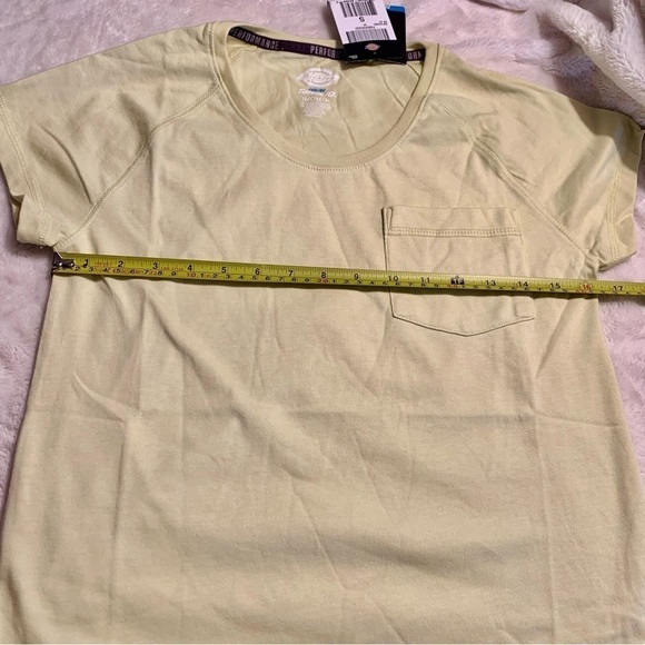 NWT Dickies Tee Small Neon Yellow Lime Performance Workwear Short Sleeves Cute! - Picture 10 of 11